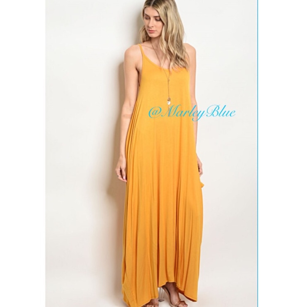 Golden Yellow Mustard Oversized Maxi Dress Size Medium Comfy Tshirt Maxi